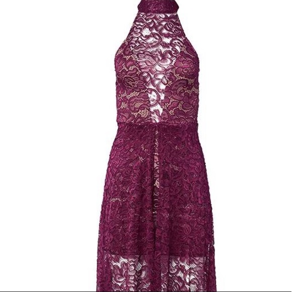 High-Low Lace Dress Brand New Size  XL Color Wine - Picture 6 of 7